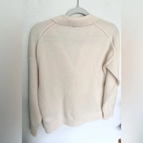 Quince Mongolian Cashmere Polo Sweater Ivory - Picture 6 of 7
